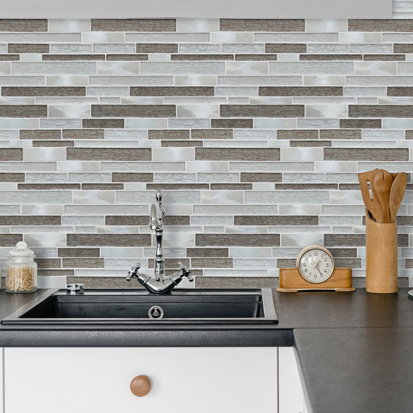 Altair Glena Metal and Glass Linear Mosaic Tile Wayfair